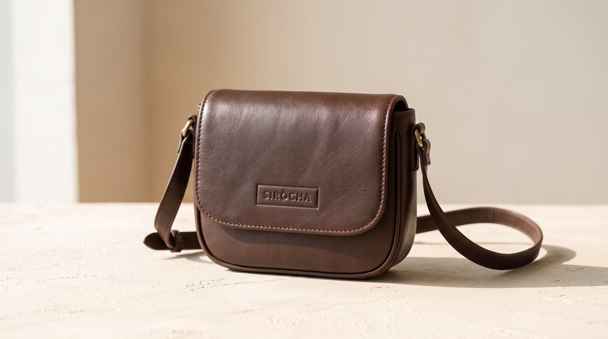SIRÓCHA brown leather flap crossbody bag