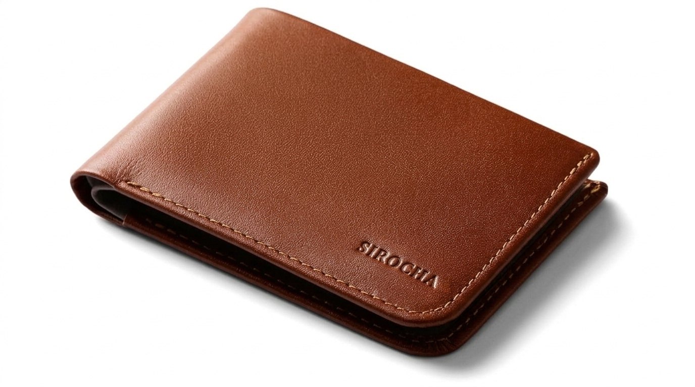 SIRÓCHA cognac leather bifold wallet